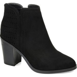 Journee Collection Black Suede Ankle Booties